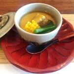 手料理  嘉文 - 鮑と夏野菜の茶碗蒸し