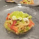 Mr.Porcino - トマトとブラッターチーズにバジルのグラニテ