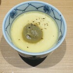 鮨あさひ - ホワイトコーンの茶碗蒸し(焼きナスのペースト添え)