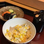 銀座 虎あら - とうもろこしの土鍋ご飯