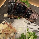 高知藁焼き 屋台餃子 土佐宿毛マーケット - 藁焼き鰹 塩五切