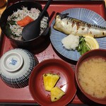さち福や - 料理写真:釜揚げしらすご飯と鯖の西京焼定食