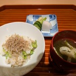 赤坂 剱持 - アスパラガスとジャコのご飯