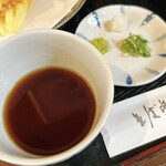 そば楽 - 天ざるそばセットのツユと薬味