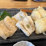 わ楽 - アナゴ　煮穴子、白焼き、天ぷらなど3種