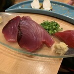 のがみ - 鰹刺身と鮪赤身
