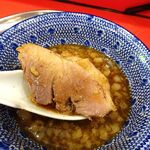 ラーメン タロー 五反田の陣 - つけ麺豚入り1,200円（野菜マシ、削り節）