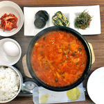 コッテジ - 夜ランチ・豆腐チゲセット（大盛り）（２０１４年９月）