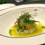 SALONE 2007 - 【アオリイカ　善兵衛農園　バレンシアオレンジ】　★アオリイカを使った冷前菜｡