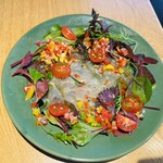 食堂endo - 彩り鮮やかな昆布〆鯛のカルパッチョ