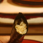 鮨 しみづ - 炊き立てのシャリと山葵の巻物