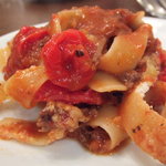 ア ミオ アージョ - 「北海道産エゾ鹿モモの煮込み　自家製ドライトマト添え　パッパルデッレ」