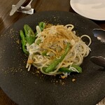 ELMO - しらすと万願寺唐辛子のアーリオオーリオ　からすみがけ　スパゲッティ