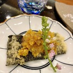 てんぷら 一心 - 有明産海苔と鯵のなめろう