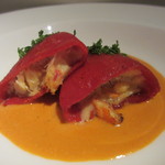 abasukuichasuetamendhi - ずわい蟹のピキオ　赤ピーマンのソース
