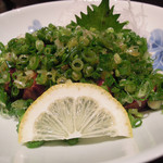 新料理 都留野 - たんタタキ　ズームアップ