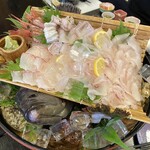 魚集 山下屋 - 夕食舟盛り1