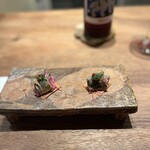 かま叶 - 鰯のカナッペ　肝チップス