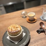 かま叶 - アプリコットのスフレ　ミントのシャーベット　エスプレッソ