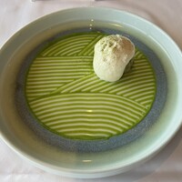 フレンチダイニング トップ オブ キョウト - 茶源郷の景観　抹茶風味のサラダマセドワンヌ