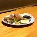 いざかや しん - 良いハラミが見つからず大将の確かな目利きで和牛もも肉を使ったビフカツをご用意頂きましたm(_ _)m