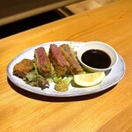 いざかや しん - 和牛もも肉のビフカツです(o^^o)