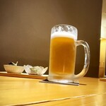 いざかや しん - 泡が少ないのは私が一口飲んだからです（笑）(o^^o)