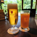 洋食 つばき - プレモル生と蜜柑ジュース