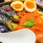 麺紡 - なす・トマト・肉みそぶっかけ＋煮卵