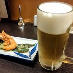 和食処 大ばん - １杯目の生ビールとお通し