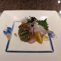 鉄板焼・愛宕 - ヒラマサのカルパッチョ