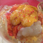 雲丹のムース/オマール海老と生ウニをのせて