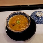 馬車道 大かわ - 白ズイキと雲丹の茶碗蒸し