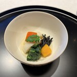 銀座 吉兆 - 季節の野菜焚き合わせ