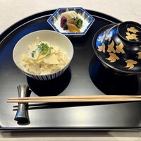 銀座 吉兆 - 筍釜ごはん、赤出し椀