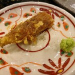 てんぷら 一心 - 穴子を山椒と山葵で