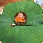 東山 吉寿 - 信州サーモン、桃、ブッラータ