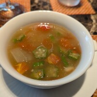町家四川 星月夜 - カニ肉と夏野菜のスープ