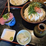 まさか - 冷やし明太クリームぶっかけうどん+ネギトロ丼1,089円+150円