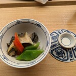 懐石料理 桝田 - 蒸しアワビとパプリカ