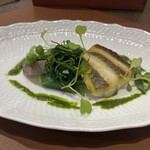 The迎賓館偕楽園別邸 - 白身魚のソテー。オカヒジキ添え。
