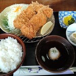 とんかつ専門店 かつ一 - ロースと白身フライのさっぱり！おろしポン酢定食
