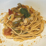 misola - トマト、マナガツオ、トマトのパスタ