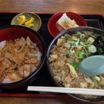 さかえや - 焼肉丼とたぬきそば