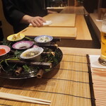 割烹さいお - 乾杯は生ビール