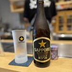 お好み焼き しみづ - こんなに暑い日は冷えたビールがええわ！