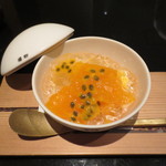 日本料理 晴山 - パパイア、パッションフルーツ、オレンジがオレンジリキュールのジュレと共に。大人の味わい。