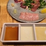 炭火串焼専門店 鶏天 - 上白肝入り刺身4種盛