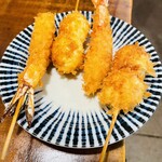 大阪串かつ てん家わん屋 - 海老とうずら