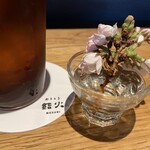 やきとり 結火 - 蕾が開くかな？☺️と桜を愛でながら眺めていました